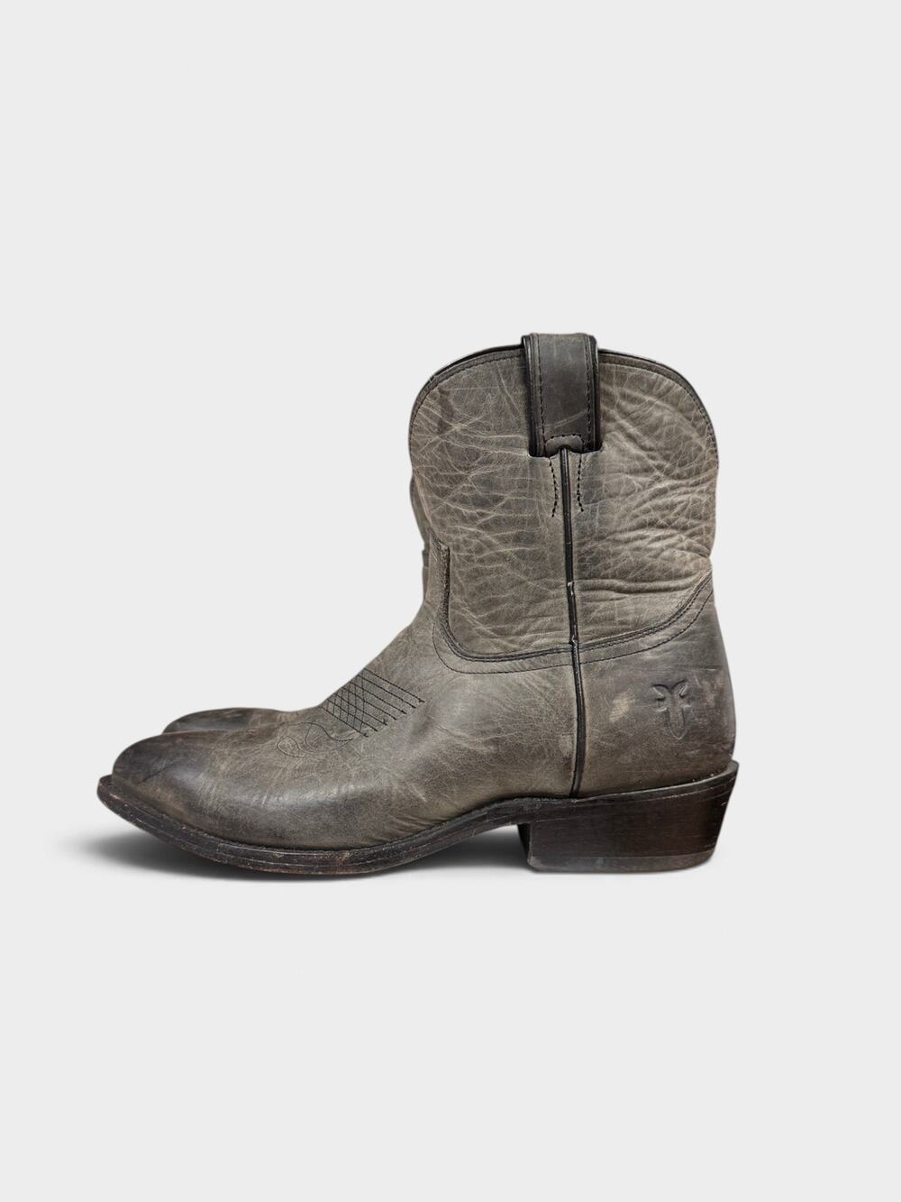 Frye Women's Billy Short Gray Boots Cowboy Western Leather Size 9